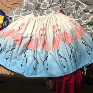Unique Vintage Flamingo Swing Skirt
